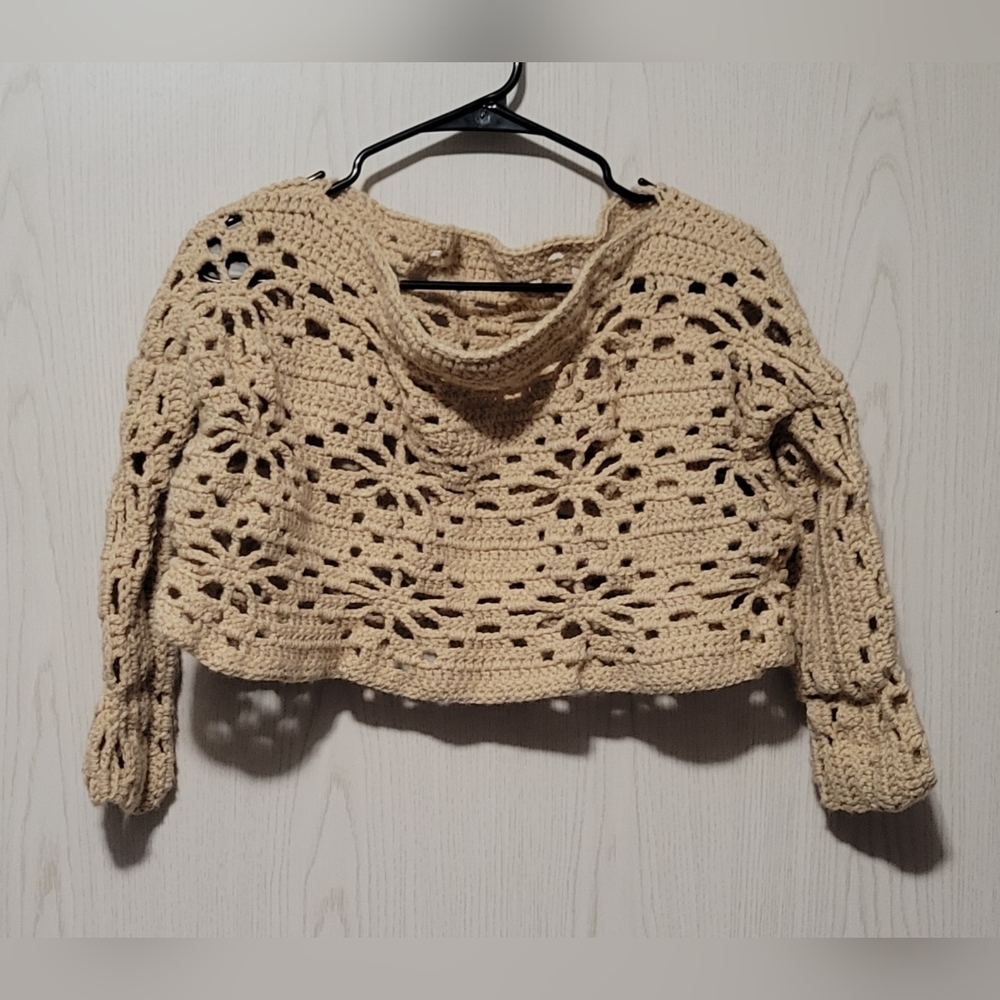 Crochet Cropped Top Sweater